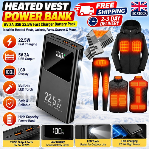 Heated vest power bank - vest, 3a
